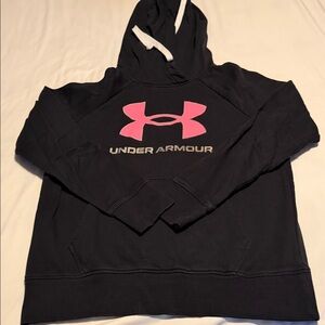 Under Armour Black Hoodie with Pink Emblem